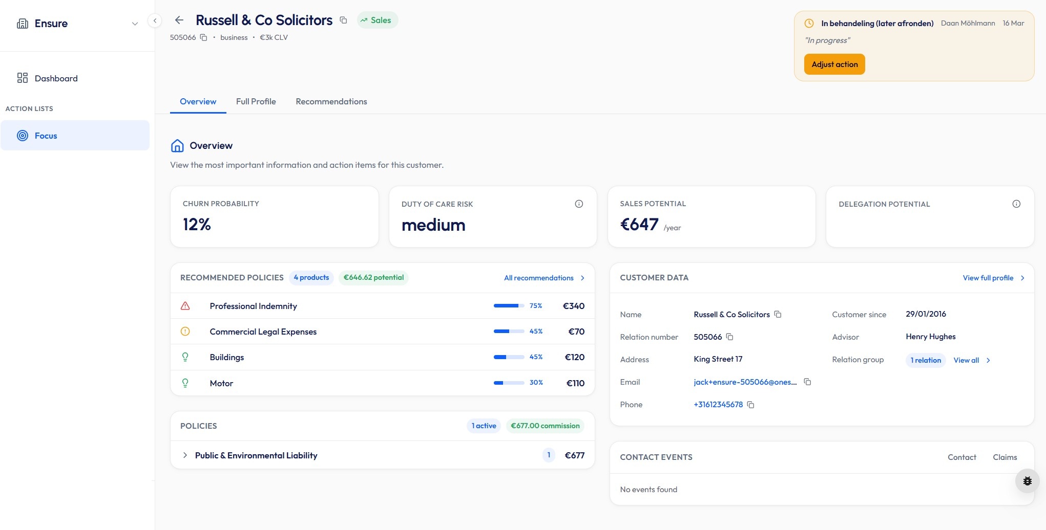 Adviser portal - client detail and conversation preparation